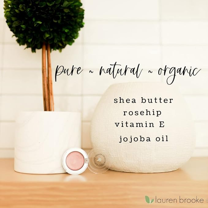 Lauren Brooke Cosmetiques Cream Eyeshadow | Natural Organic Eye Makeup, Richly Pigmented Creme Eyeshadow For Women (Rose Brown Shimmer)