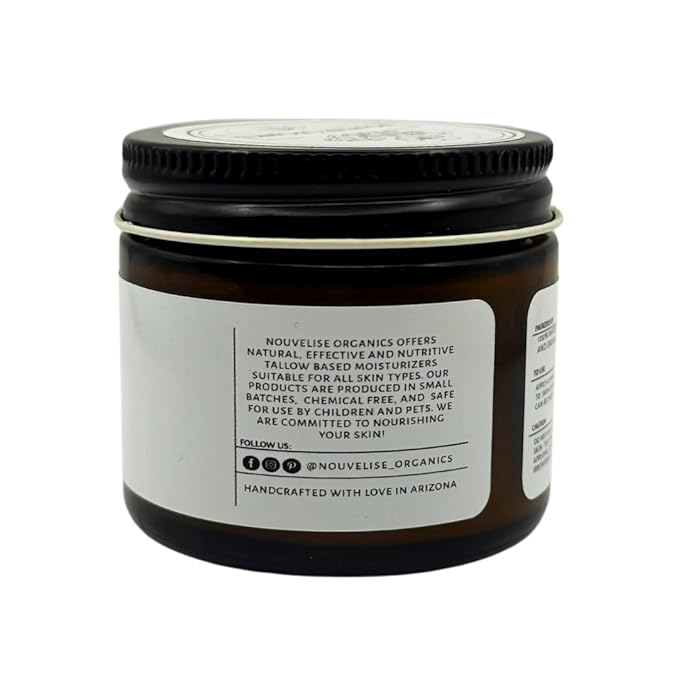 Pure - Whipped Tallow Moisturizer - Unscented - 100% Grass-Fed Tallow & Organic Jojoba, Chemical-Free, Non-Comedogenic, For Dry, Sensitive & Eczema-Prone Skin - Children & Pets - 1.7oz