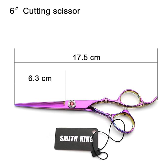 Professional Hair Cutting Scissors Set with Razor Comb Case,Hair cutting shears Hair Thinning shears with rose handle (6.0 inches)