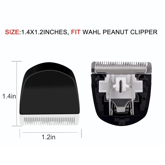 2PCS Black Professional Peanut Clippers/Trimmers Snap On Replacement Blades #2068-300-Fits Compatible with Peanut Hair Clipper