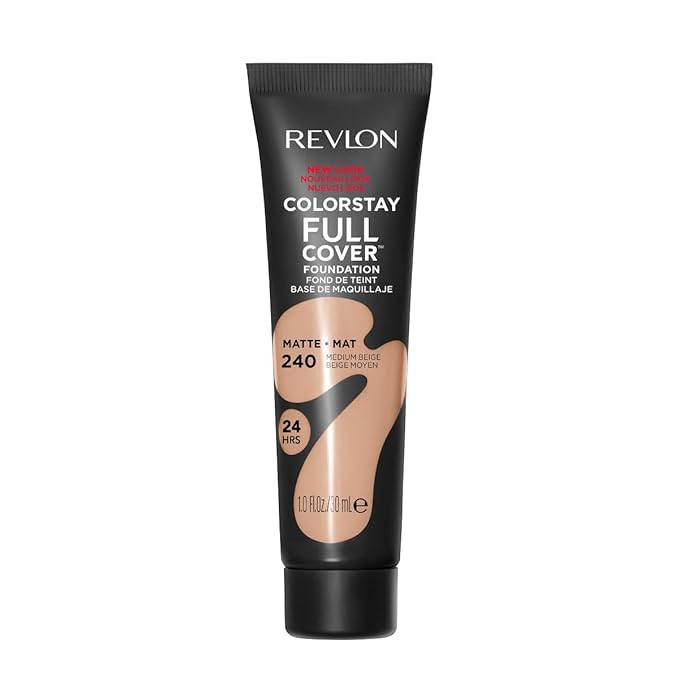 Revlon Liquid Foundation, ColorStay Face Makeup for Normal and Dry Skin, Longwear Full Coverage with Matte Finish, Oil Free, Medium Beige, 1.0 Fl Oz