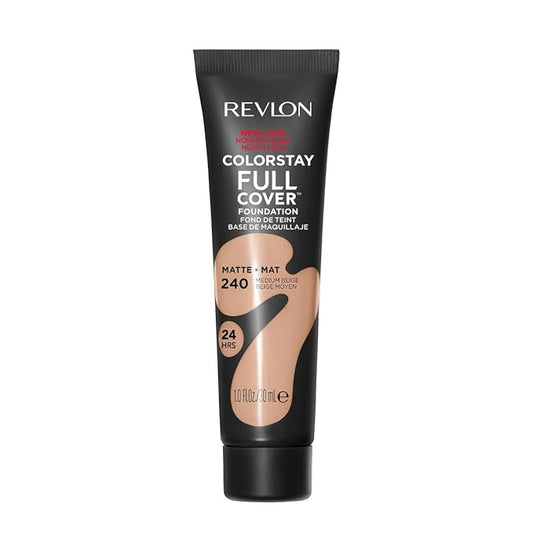 Revlon Liquid Foundation, ColorStay Face Makeup for Normal and Dry Skin, Longwear Full Coverage with Matte Finish, Oil Free, Medium Beige, 1.0 Fl Oz