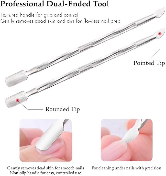 Manicure Pedicure Set 7-in-1 Stainless Steel, Ultra Sharp, Slanted Nail Clipper, Fingernail Clipper, Cuticle Nipper, Glass Nail File, Eyebrow Tweezers, Scissors, Case – Gift (Matte Gray)