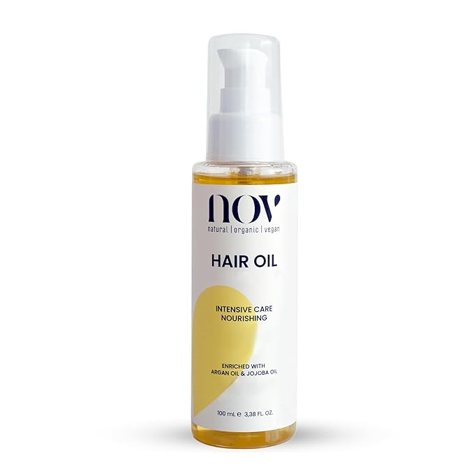 NOV Intensive Care Nourishing Hair Oil - Organic Olive and Argan Hair Growth Oil - Revitalize and Hydrate - Reduce Breakage and Split Ends - 3.38 oz