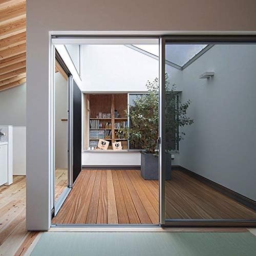 HIDBEA One Way Window Film, Daytime Privacy Sun Blocking Reflective Window Film No Glue Static Cling Heat Control Window Tinting Film for Home and Office, Black Silver, 35.4 x 393.7 Inch