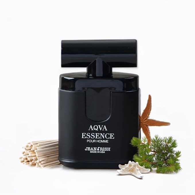 Jean Rish Aqva Essence Eau De Toilette - Perfume for Men (3.4 Fl Oz / 100ml) with Bergamot, Rosemary & Patchouli Notes - Long Lasting and Luxury Fragrance, Made in USA