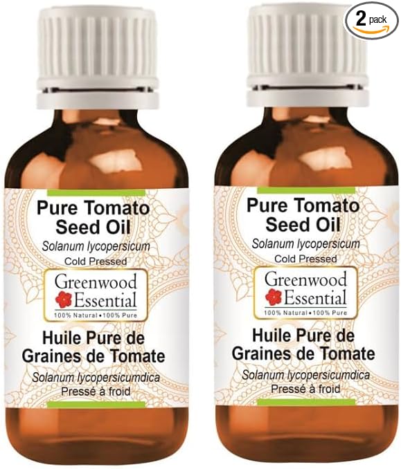 Greenwood Essential Pure Tomato Seed Oil (Solanum lycopersicum) Cold Pressed (Pack of Two) 15ml X 2 (1 oz)