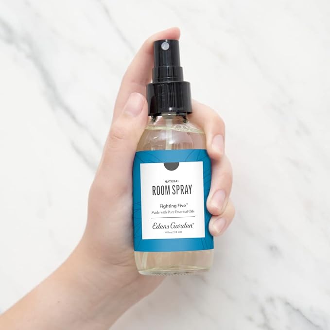 Edens Garden Fighting Five Natural Room & Linen Spray – 100% Pure Essential Oil Room Mist for Odor Removal & Plant-Powered Freshness – Non-Toxic, Long-Lasting Air Freshener for Home, 4 fl oz (118 ml)