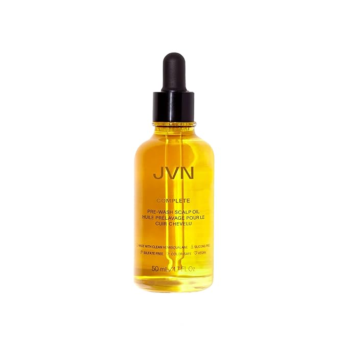 JVN Complete Pre-Wash Scalp Oil, 1.7 Fl Oz, Hair Treatment and Scalp Clarifying Oil Made with Rosemary Extract, Hair Care for Women and Men, Silicone Free
