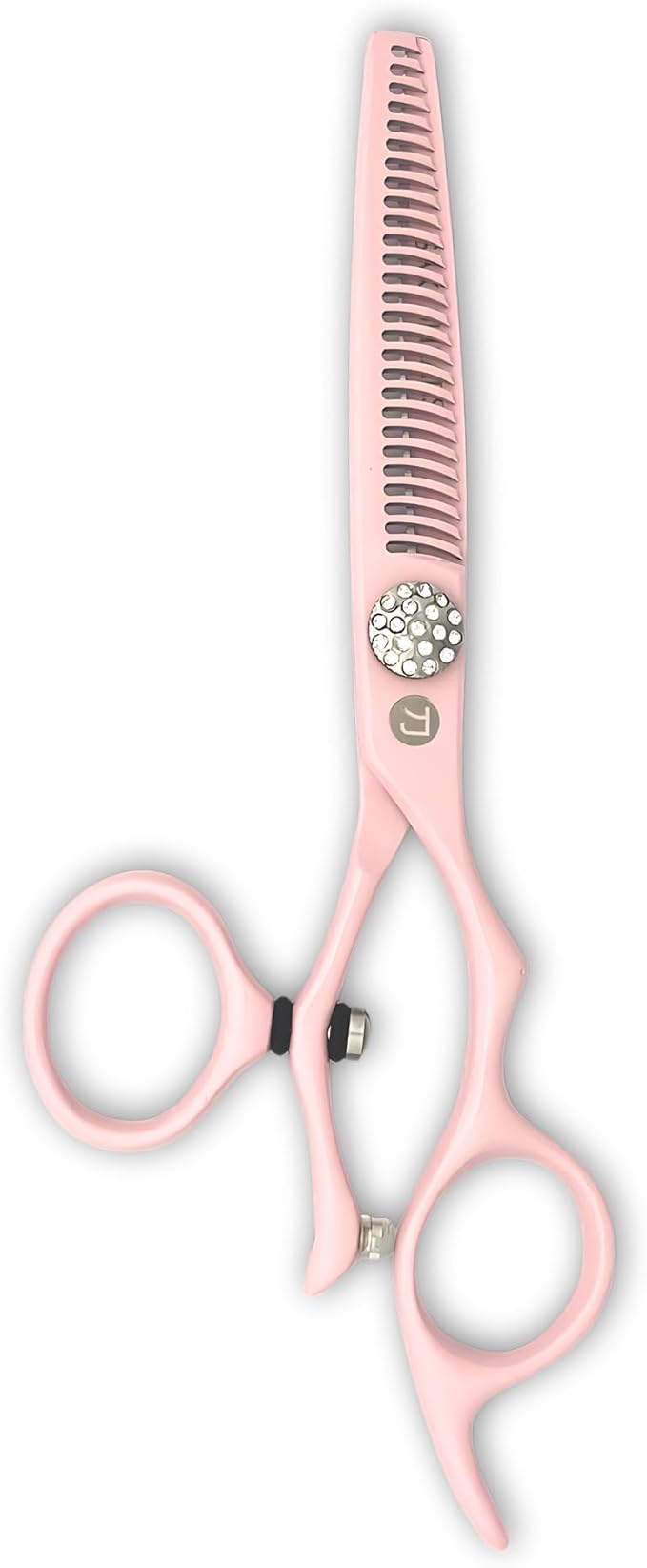 Pink Hair Scissors for Professional Use - Japan 440C Stainless Steel w/Pink Titanium Finish - Sharp, Durable (5.5" Swivel Thinning Shears)