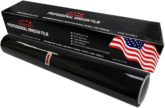 United Window Tint Universal Black 35% VLT 40" in x 100'Ft Standard Dyed 1Ply Film Black Color - Privacy Window Tint for Car, Home, Blocks UV/IR Rays, Reduce Heat & Glare - Adhesive Window Film