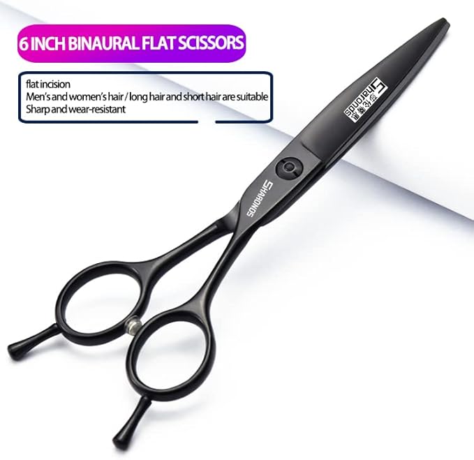 SHARONDS 6/7 Inch Professional 440C Hair Cutting Scissor Salon Hairdressing Thinning Shears Perfect for Barber and Home Use (6 in 3pc)
