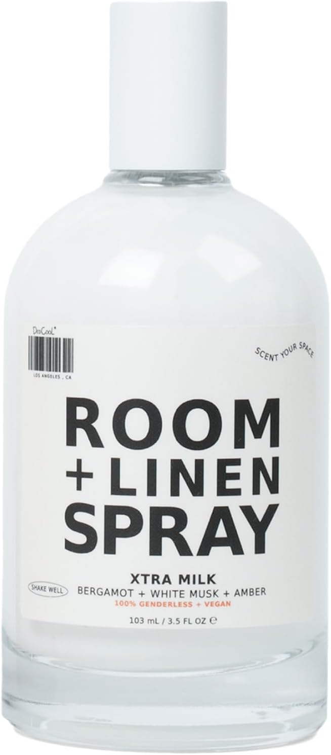 DedCool Room + Linen Spray | Xtra Milk | Luxurious Natural Linen & Fabric Spray | Non-Toxic, Essential Oil Infused | Home, Bedding, Couch, Closet, Bathroom Freshener | 3.5 fl oz