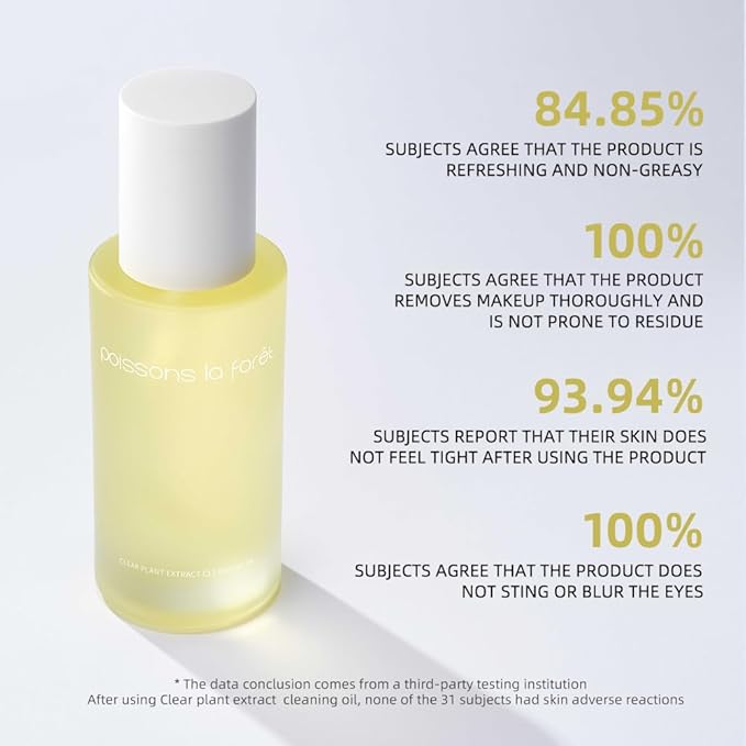 Transparent plant essence three-in-one gentle makeup remover oil 100ml Clear and Penetrating plant-based makeup remover Oil, skin-nourishing grade three-in-one