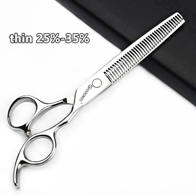 SHARONDS 6.5 Inch Stainless Steel Professional Barber Scissors Hair Thinning Scissors Hairdresser or Home Hairdresser Variant/Hybrid Scissors (6.5 inch-5pc)
