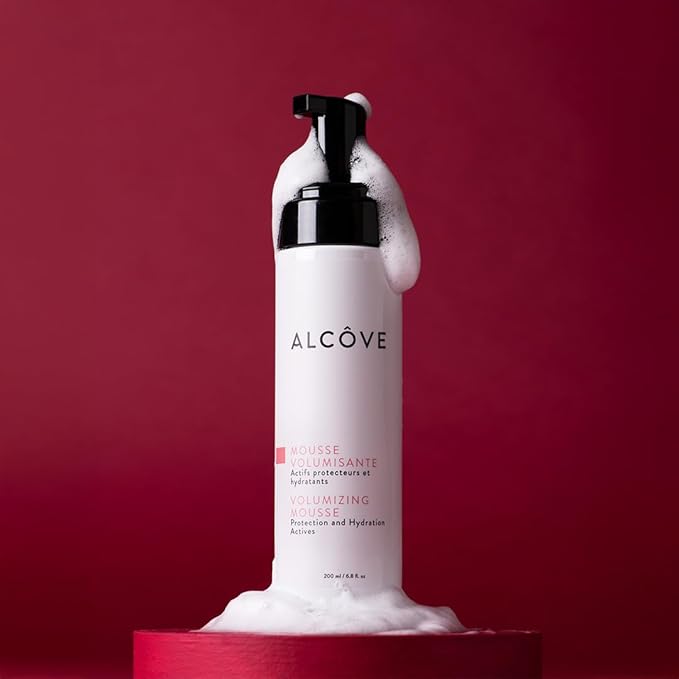 Alcôve - Volumizing Mousse - Medium Hold - Fine and Thin Hair - Lightweight Volume - Anti-frizz - Shine and Hydration - Heat Protection - Mango Extract and Sunflower Oil - Color-Safe - 8.5 oz
