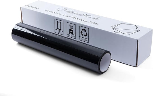 Professional Auto Window Tint Film Roll, 5% VLT Car Window Privacy Film, 36" x 100 FT Roll - UV Protection, Scratch & Heat Resistant - Blackout Shade for Car Windows - Nano Carbon Formula