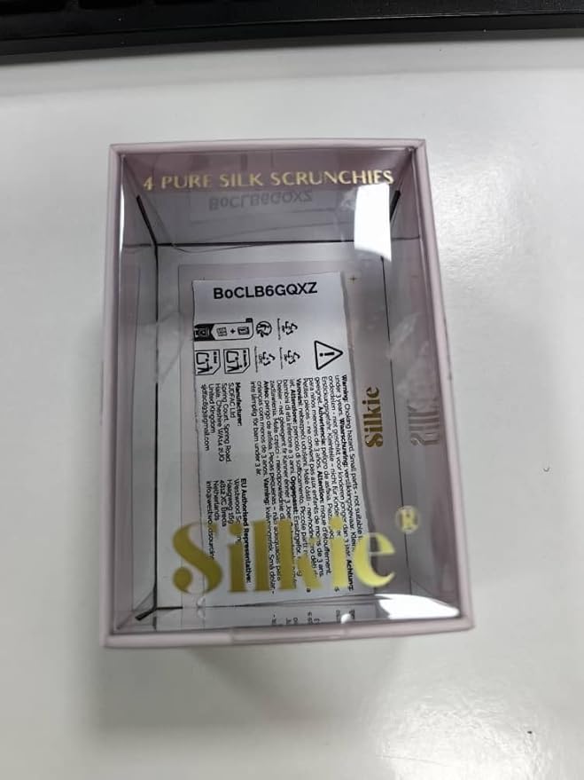 SILKIE x4 Set 100% Pure Mulberry Silk Green Skinny Scrunchies Travel Pouch Everyday Hair Ties Elastics Hair Care Ponytail Holder No Damage (Emerald)