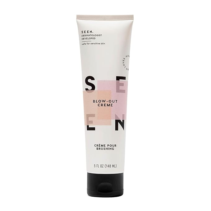 SEEN - Blow-Out Creme - Scented - Non-Comedogenic & Formulated without Sulfates Blow Out Hair Cream- Reduces Frizz- Heat Protectant- Safe for Sensitive & Acne Prone Skin