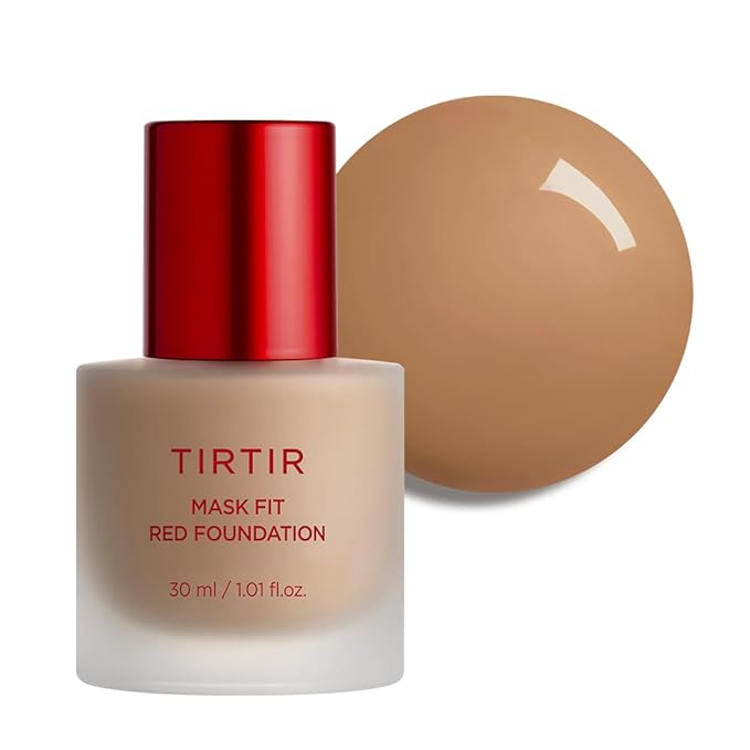 TIRTIR Mask Fit Red FoundationㅣLong Lasting Flawless Coverage, Energy Essence, Lightweight, Hydrating, Pore-Blurring, Breathable Satin Finish, Makeup, Radiant Skin, #37N Peanut, 1.01 Fl Oz