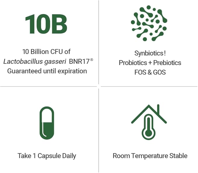 BNRThin S30, Lactobacillus Gasseri BNR17, 10 Billion CFU Guaranteed, 30Capsules
