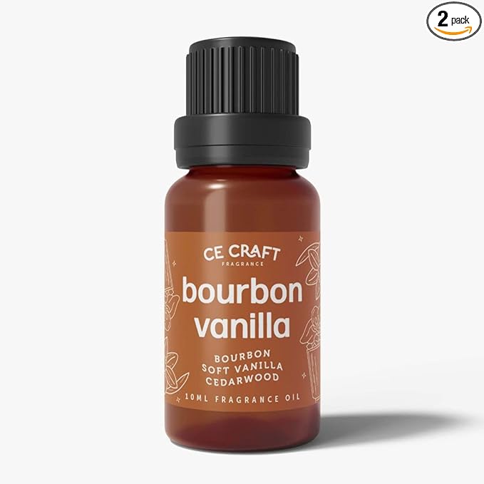CANDECraftCo Premium Fragrance Oil – Diffuser Oils Fragrances Scented for Home, Candle Soap Making Supplies, Aromatherapy Blends for House (0.34 Fl Oz) (2-Pack, Bourbon Vanilla)