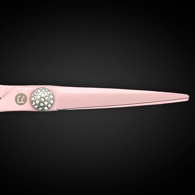 Pink Hair Scissors for Professional Use - 440C Stainless Steel w/Pink Titanium Finish - Sharp, Durable (5.5" Swivel Scissors)