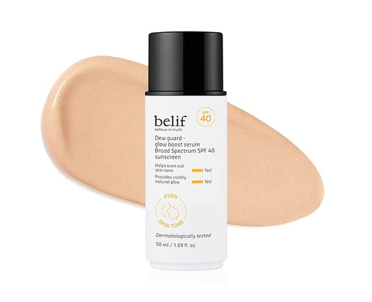 belif Dew Guard Vitamin C Glow Tint SPF 40 - Niacinamide, Hyaluronic Acid, Glow Booster + Serum + UVA/UVB Protection, Korean Tinted Mositurizer, 1.69 fl. oz