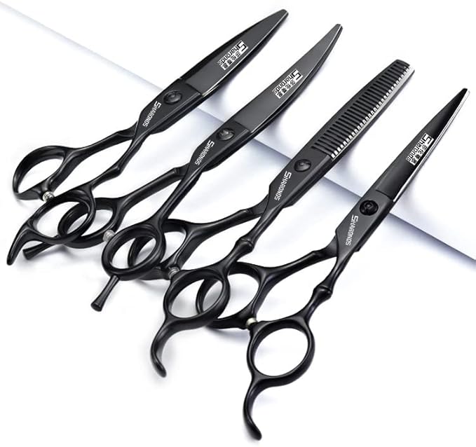 6/7 Inch Hairdressing Scissors Set Barber Shop Hair Scissors Styling Tools (6-inch 4pc)
