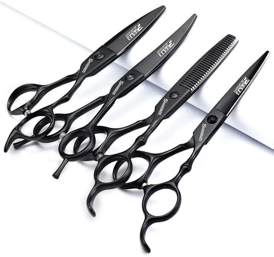6/7 Inch Hairdressing Scissors Set Barber Shop Hair Scissors Styling Tools (6-inch 4pc)