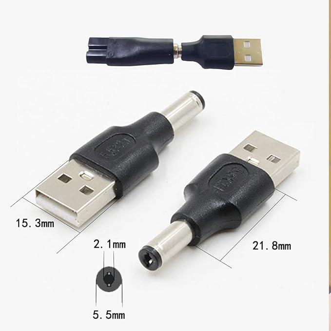 Power Cord 5V Replacement Charger USB adapter is suitable for a variety of electric hairdressers, shavers, purifiers, table lamps and others 5521 adapter hq8505 A00390 charging line