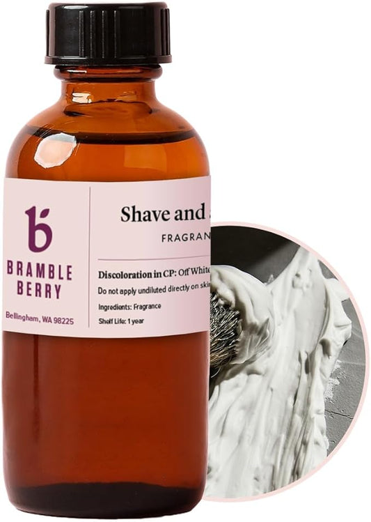 Bramble Berry Shave and a Haircut Fragrance Oil 2 oz | Classic Barbershop Scent for Soap Making, Candle Crafting, Beard Oil, & Shaving Cream | Skin Safe, Vegan, Paraben & Phthalate Free, DIY Essential