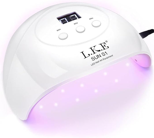 Wisdompark 72W UV LED Nail Lamp Dryer for Gel Polish with 15 Beads Curing lamp 3 Timer Settings & Auto Sensor, Professional Nail Light with LCD Touch Display