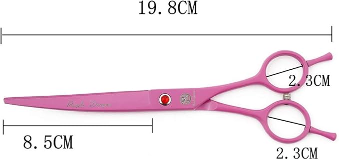 Purple Dragon 7.0 inch Pink 3PCS Pet Grooming Scissors Cat Dog Hair Cutting & Thinning Shears Set for Women Female Pet Groomer