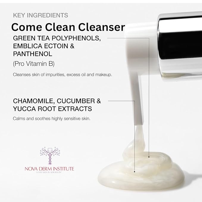 Gentle Exfoliating Face Wash  AHA BHA Cleanser for Oily & Sensitive Skin - Unclogs Pores- Smooths Texture- Soothes Irritation Anti Aging Face Cleanser (4 oz)