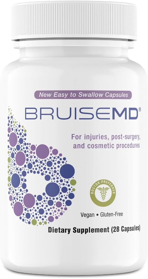 Arnica 1,000mg and Bromelain 500mg 2,400GDU/g Supplement for Bruising and Swelling, Easy to Swallow Capsules (7-Day Supply) - Advanced Bruise Treatment Formula