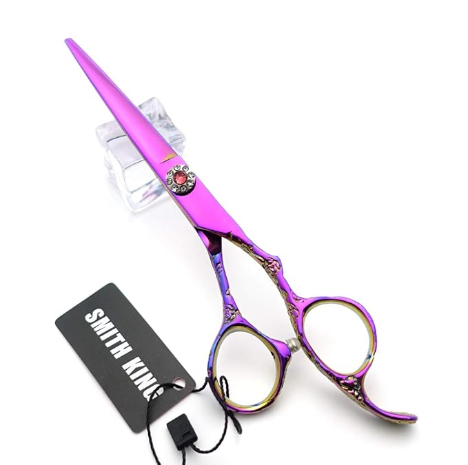Professional Hair Cutting Scissors Set with Razor Comb Case,Hair cutting shears Hair Thinning shears with rose handle (6.0 inches)