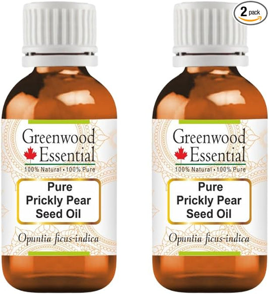 Greenwood Essential Pure Prickly Pear Seed Oil (Opuntia ficus-Indica) (Pack of Two) 30ml X 2 (2 oz)