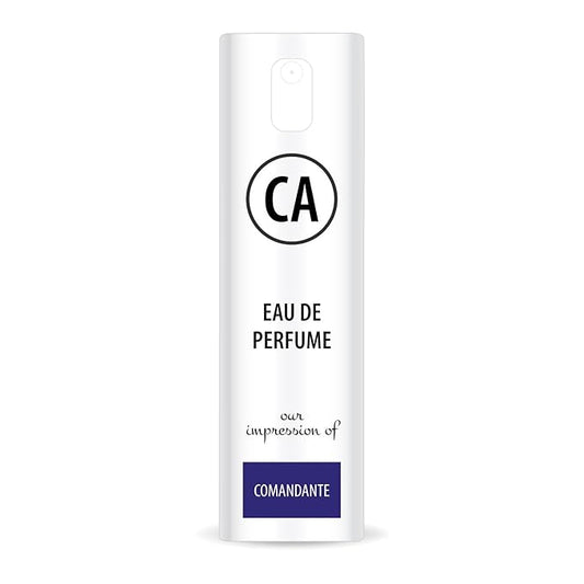 CA Perfume Impression of Comandante Unisex Eau De Parfum Aromatic Fruity Scent Long Lasting Unisex Fragrance Travel Size TSA Ready for Day and Night Wear 0.33 Fl Oz 10ml