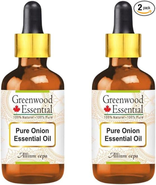 Greenwood Essential Pure Onion Seed Oil (Allium cepa) Cold Pressed (Pack of Two) 30ml X 2 (2 oz)