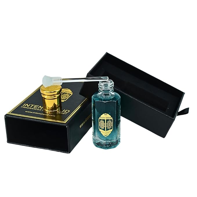 INTENSE OUD Simple Aura Sauv Arabian Perfume Oil for Men, Long Lasting Alcohol-Free Concentrated Fragrance, 12ml (0.40 oz) in Black Gift Box, Bergamot & Vanilla Notes