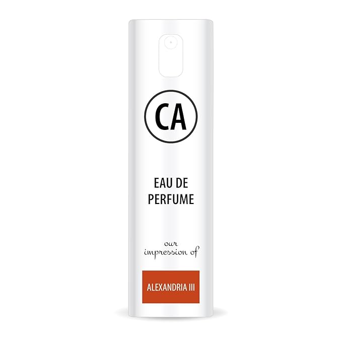 CA Perfume Impression of Alexandria III Unisex Eau De Parfum Amber Floral Scent Long Lasting Unisex Fragrance Travel Size TSA Ready for Day and Night Wear 0.33 Fl Oz 10ml