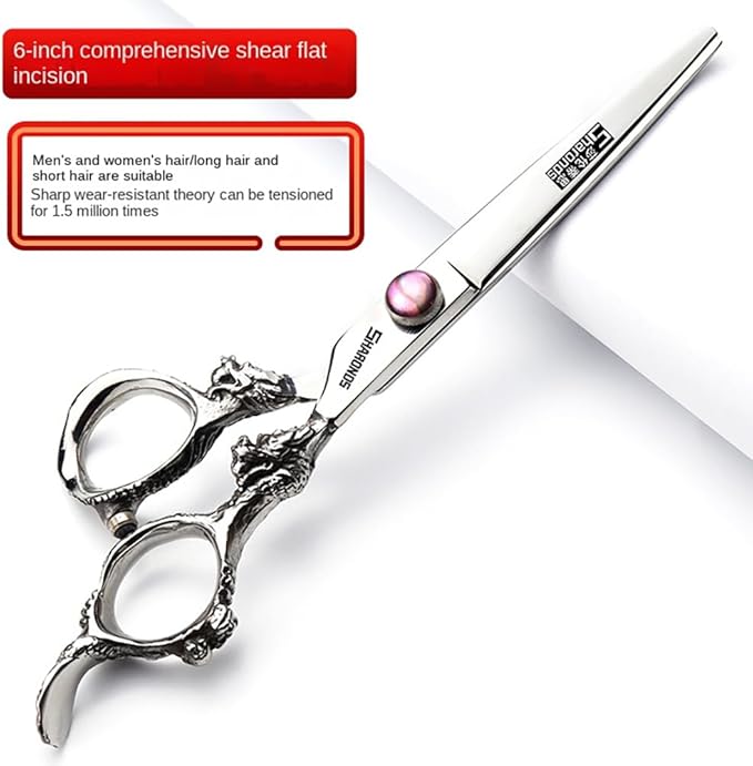 SHARONDS Hair Cutting Scissors Hairdressing Scissors Thinning Scissor Professional Barber Salon Home Shear For Men Women Pet (6 inch)
