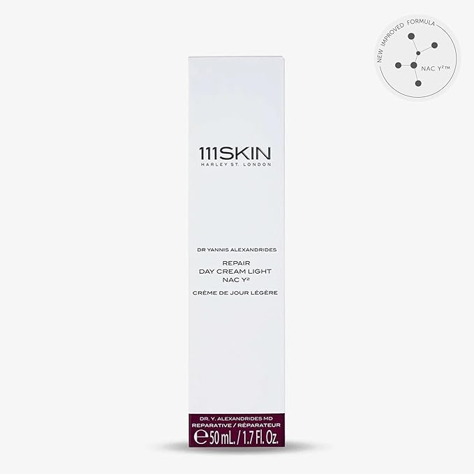 111SKIN Repair Day Cream Light NAC Y2, Reinforces Skin Barrier, Fights Free Radicals, Combats Early Signs of Aging, 1.69 fl oz