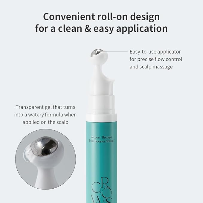 GROWUS Recover Therapy Booster Serum, Scalp Serum for receding hairline, Supports Fuller Hair, Packed with Biotin, Sea Water, Free from Paraben, Sulfate
