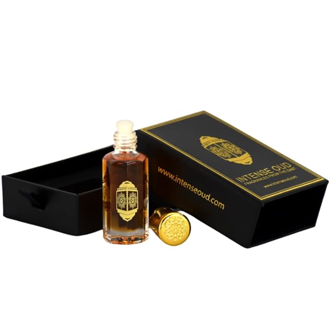 INTENSE OUD Jasmin Arabian Perfume Oil for Men & Women, Long Lasting Alcohol-Free Concentrated Fragrance, 12ml (0.40 oz) in Black Gift Box, White Jasmine & Vanilla Notes