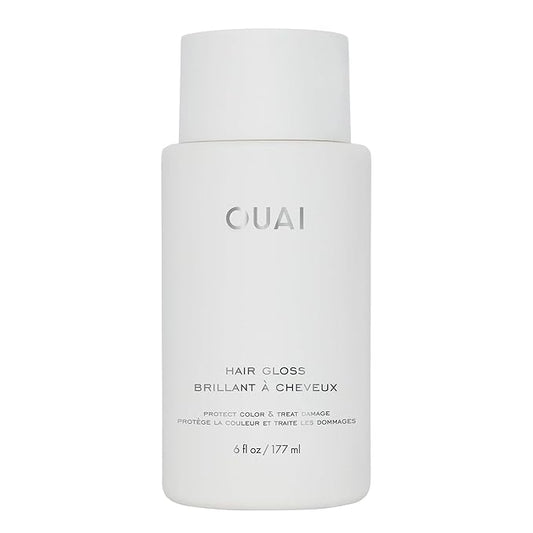OUAI Hair Gloss - In-Shower Shiny Hair Treatment & Glaze with Frizz Control - Heat Protectant Infused with Hyaluronic Acid, Rice Water & Panthenol - Paraben, Phthalate & Sulfate Free (6 Oz)