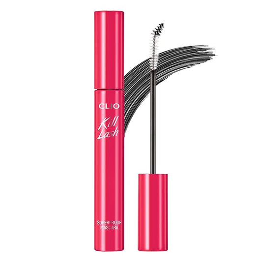 CLIO Kill Lash Superproof Mascara, Waterproof Mascara Black, Lifting & Lengthening, Precision Eyelash Curl, Long-Lasting, Clump & Smudge-Free, for Sensitive Eye, Korean Makeup Beauty (020 Bouncy Lash)