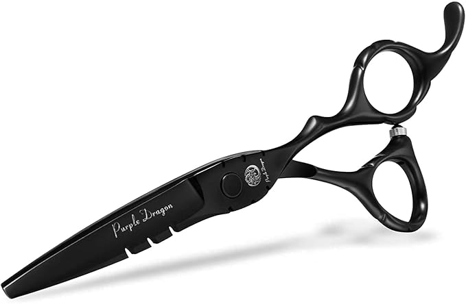Purple Dragon Professional Japan 440C Hair Salon Cutting Shear and Barber Thinning Scissor Hairdressing Shear Set with Bag
