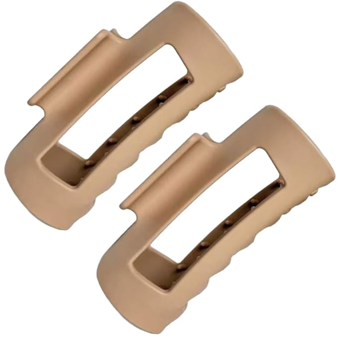 Silicone Hair Clips, Cloud Hair Pins for Women, 3.9 inch Soft Hair Claw Clip for Thick/Fine/Thin/Curly Hairstyle, Khaki 2 Pack